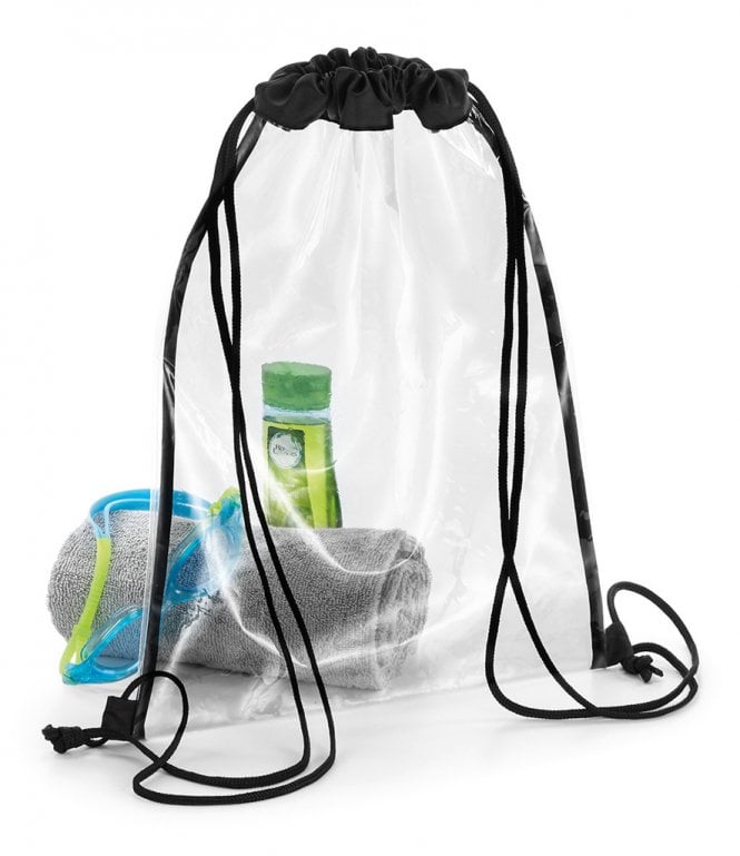 BagBase BG7 Clear Gymsac – Durchsichtiger Sportrucksack Aus TPU, Wasserabweisend, 33 X 45 Cm