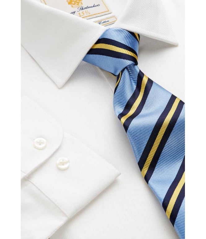 Brook Taverner Altare 100% Cotton Single Cuff Herringbone