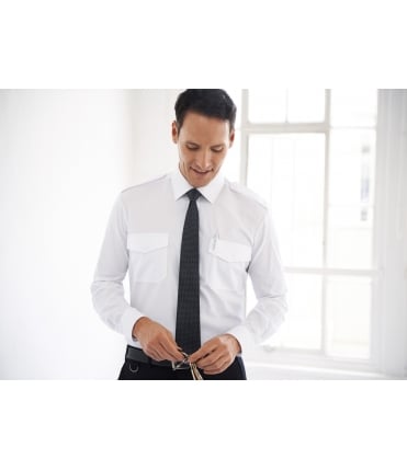 Ares Slim Fit L/S Pilot Shirt Poly Rich