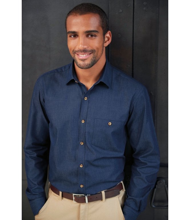 Brook Taverner Jasper Shirt 100% Cotton Chambray