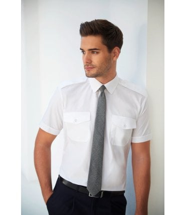 Orion Slim Fit S/S Pilot Shirt Poly Rich