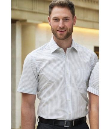 Roccella Classic Fit S/S Mens Shirt Cotton Rich Easy-to-Iron
