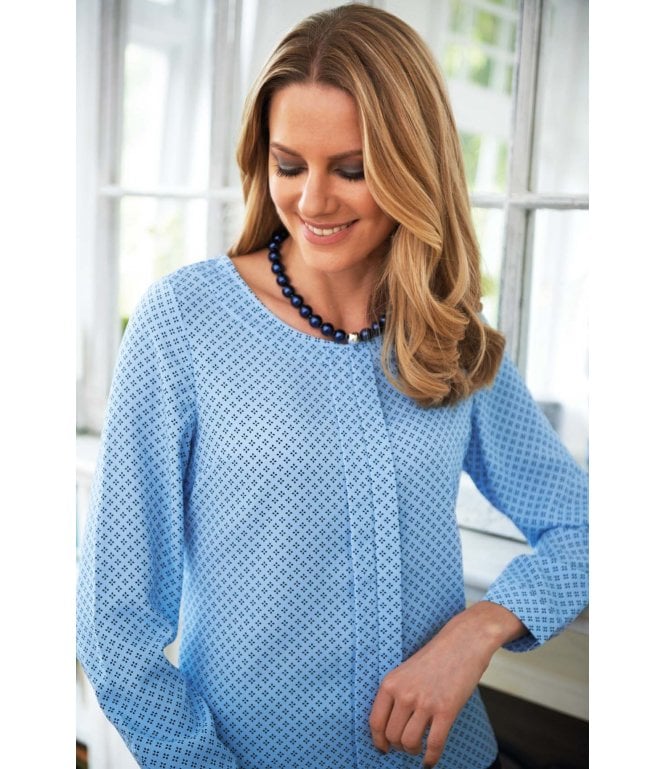 Brook Taverner Roma L/S Crepe de Chine Blouse 100% Polyester
