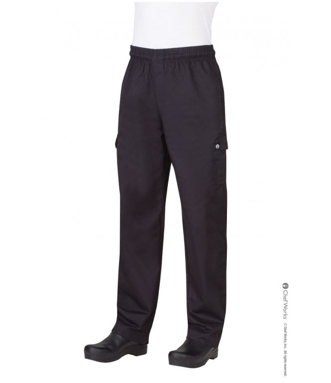 Chef Works 100% Cotton Black Cargo Pants [PC001]