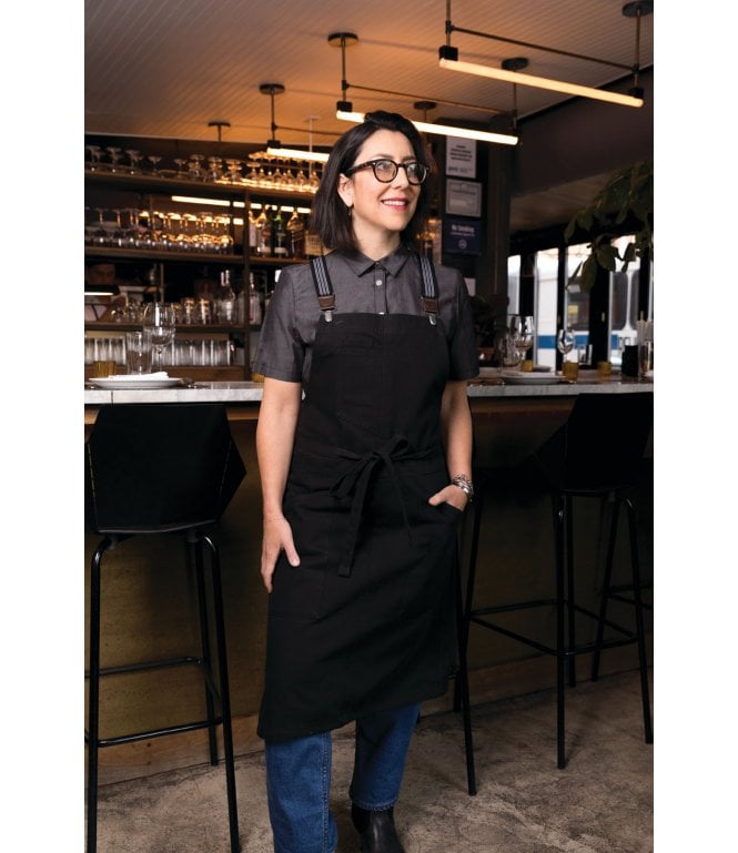 Chef Works Berkeley Bib Apron Jet Black Cotton [ABS01JBK]