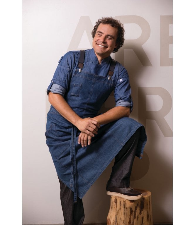 Chef Works Berkeley Chefs Bib Apron Medium Blue [ACS01MDB]