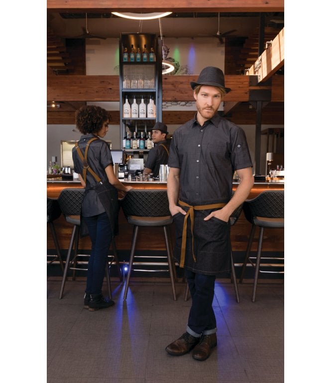 Chef Works Berkeley Women's Petite Bib Apron Black Denim [ABS01WBLK]
