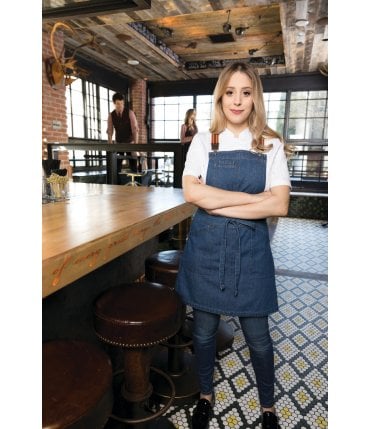 Berkeley Women's Petite Bib Apron Medium Blue %5BABS01WMDB%5D