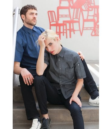Detroit Short-Sleeve Denim Shirt %5BSKS002%5D
