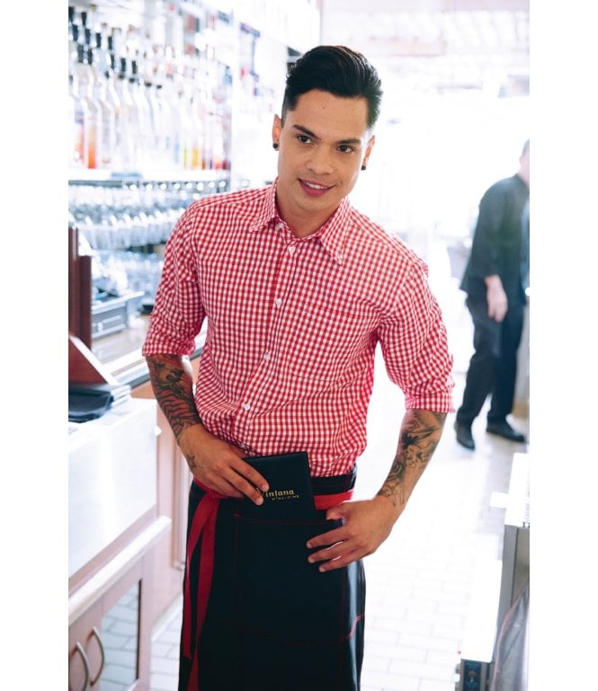 Chef Works Mens Red Gingham Dress Shirt [D500WRC]