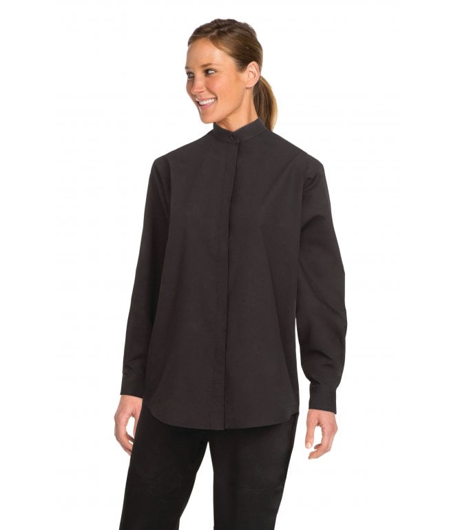 Chef Works Womens Black Banded Collar Shirt [W200BLK]