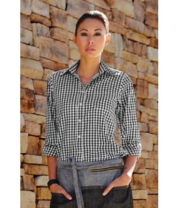 Womens Black Gingham Dress Shirt %5BW500BWC%5D