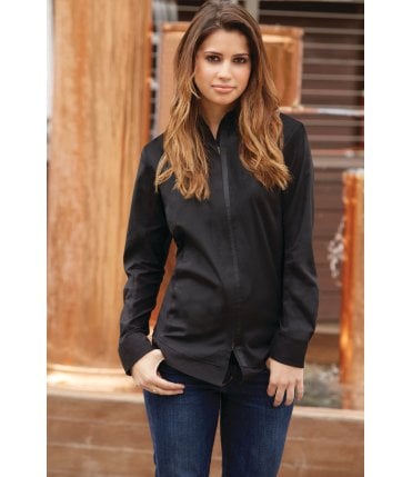 Womens Zip-front Shirt %5BSLWFZ003BLK%5D