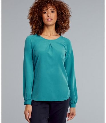 Mona Ladies Round Neck Long Sleeve Blouse