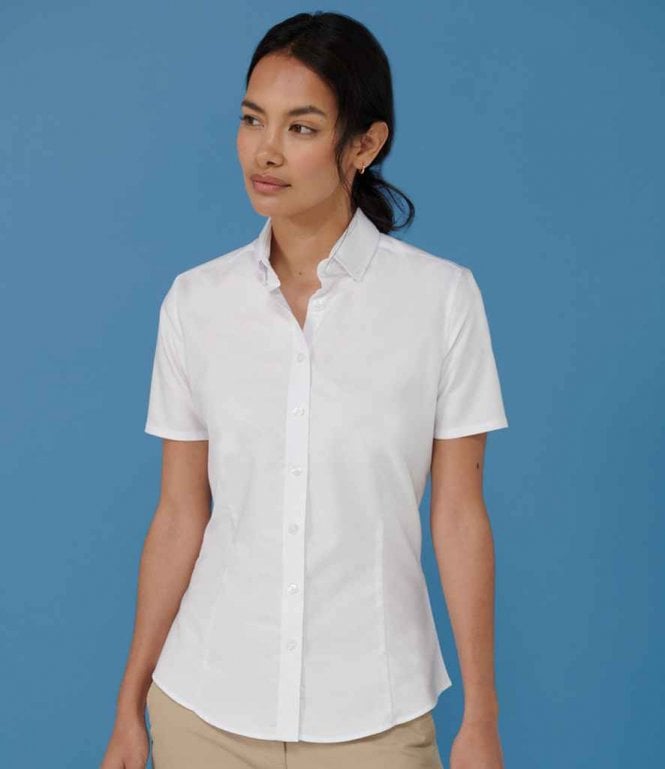 Henbury  Ladies Modern Short Sleeve Regular Fit Oxford Shirt