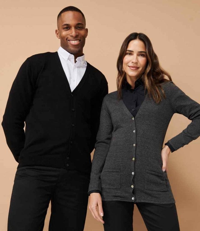 Henbury  Lightweight Cotton Acrylic V Neck Cardigan