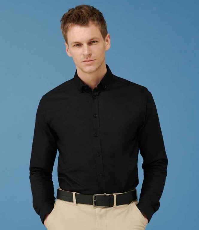 Henbury  Modern Long Sleeve Slim Fit Oxford Shirt
