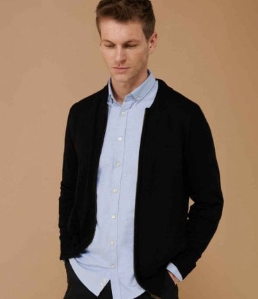 Henbury Unisex Knitted Bomber Jacket