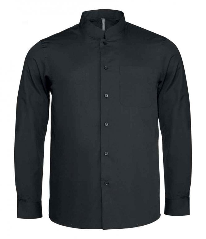 Kariban  Long Sleeve Mandarin Collar Shirt