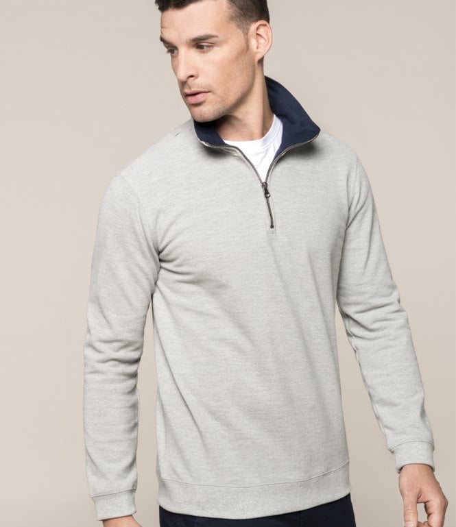 Kariban  Trucker Zip Neck Sweatshirt