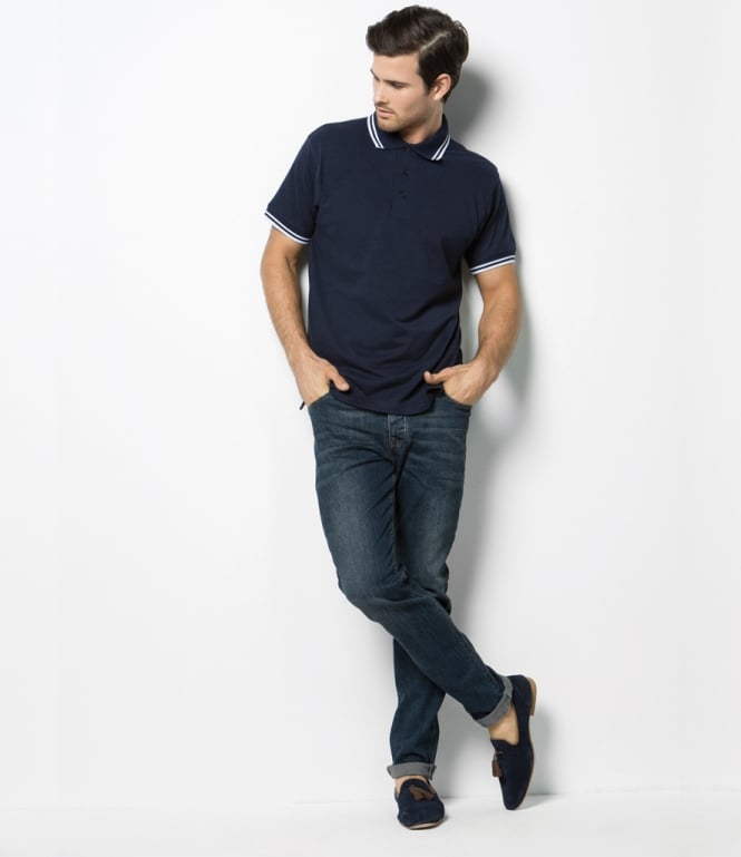 Kustom Kit  Contrast Tipped Poly/Cotton Pique Polo Shirt