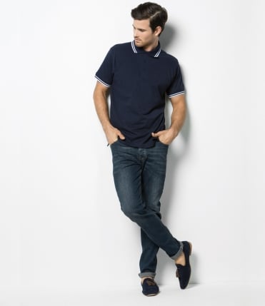 Kustom Kit Contrast Tipped Poly/Cotton Pique Polo Shirt
