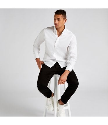 Kustom Kit Long Sleeve Tailored Oxford Shirt