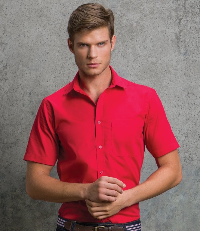 Kustom Kit  Short Sleeve Tailored Poplin Shirt