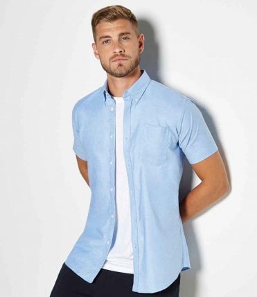 Kustom Kit Slim Fit Short Sleeve Oxford Shirt
