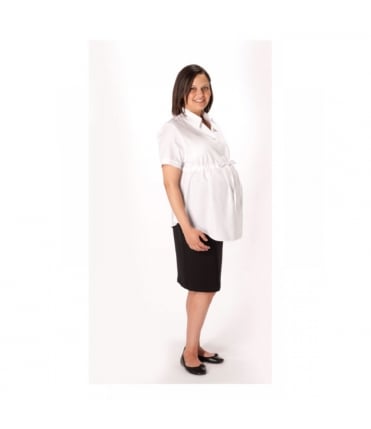 Maternity Short Sleeve White Shirt