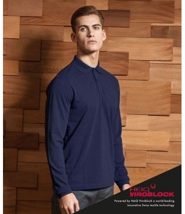 Premier HeiQ Viroblock Unisex Long Sleeve Polo Shirt