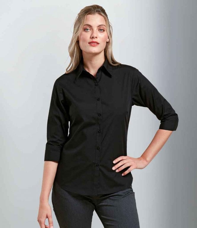 Premier  Ladies 3/4 Sleeve Poplin Blouse