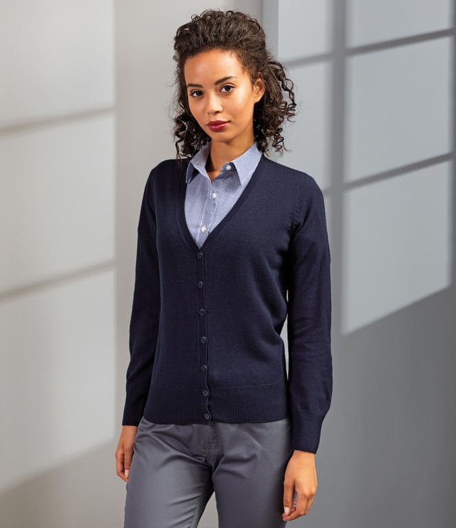 Premier  Ladies Essential Acrylic V Neck Cardigan