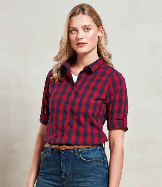 Premier  Ladies Mulligan Check Long Sleeve Shirt