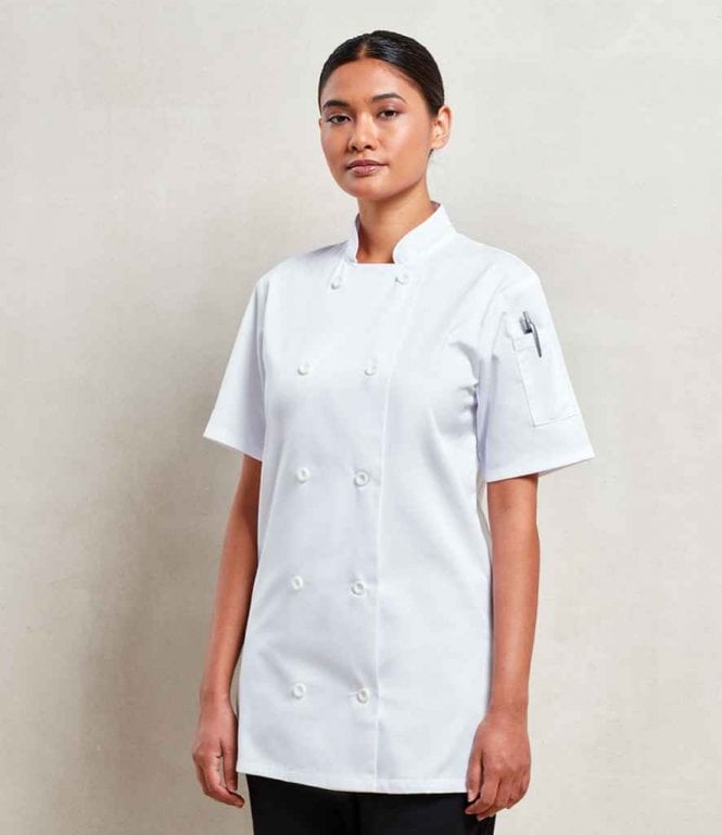 Premier  Ladies Short Sleeve Chef's Jacket