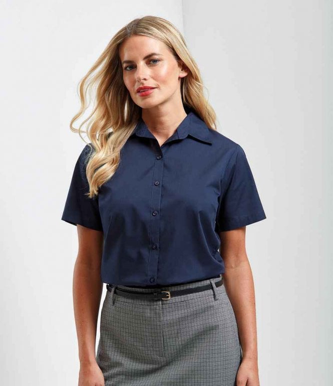 Premier  Ladies Short Sleeve Poplin Blouse