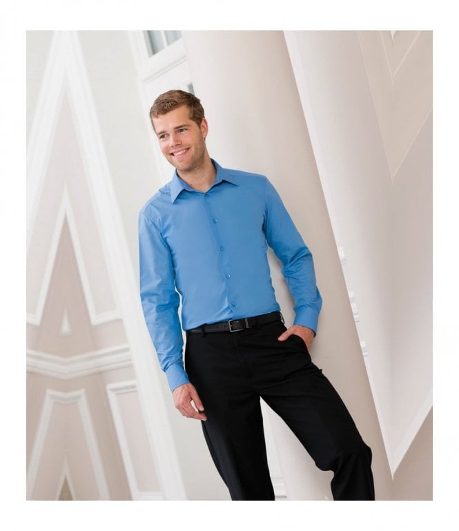 Russell Collection  Long Sleeve Tailored Poplin Shirt