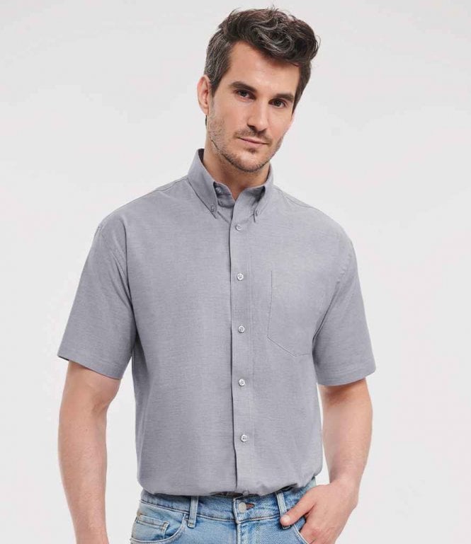 Russell Collection  Short Sleeve Easy Care Oxford Shirt