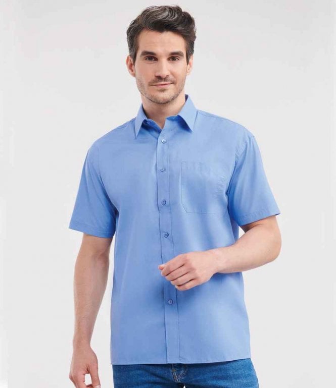 Russell Collection  Short Sleeve Easy Care Poplin Shirt