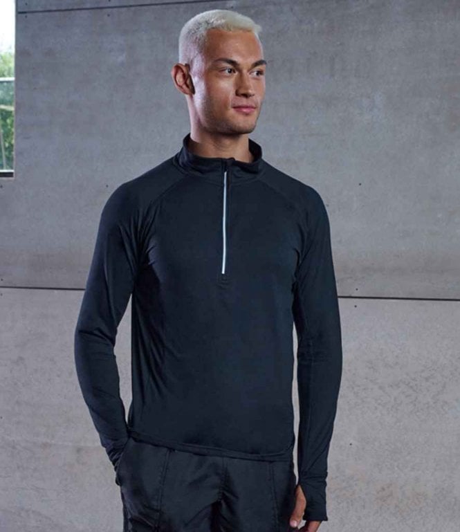 Tombo  Long Sleeve Zip Neck Performance Top