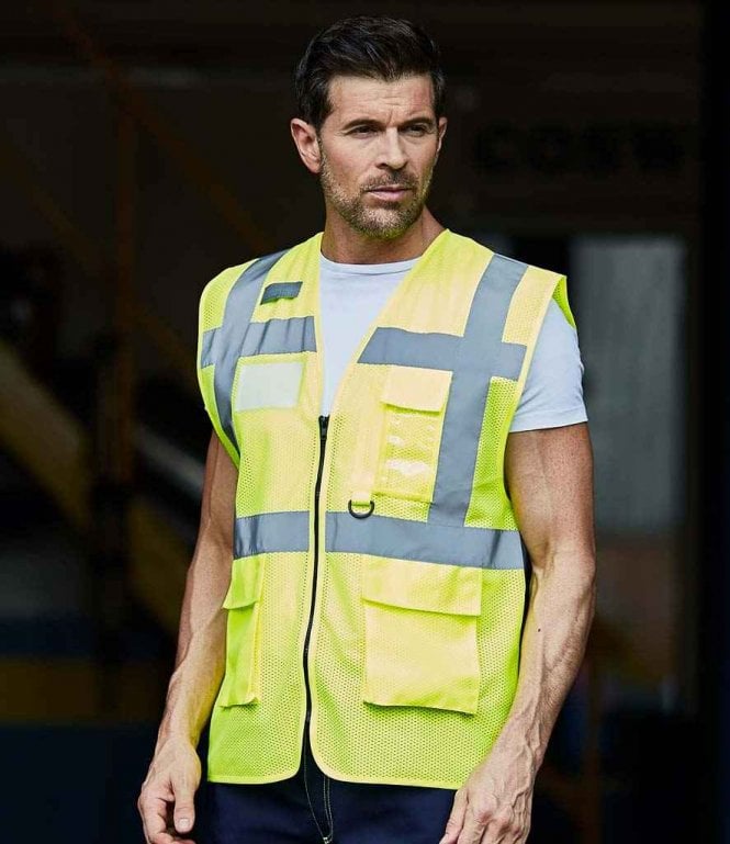 Yoko  Hi-Vis Top Cool Open Mesh Executive Waistcoat