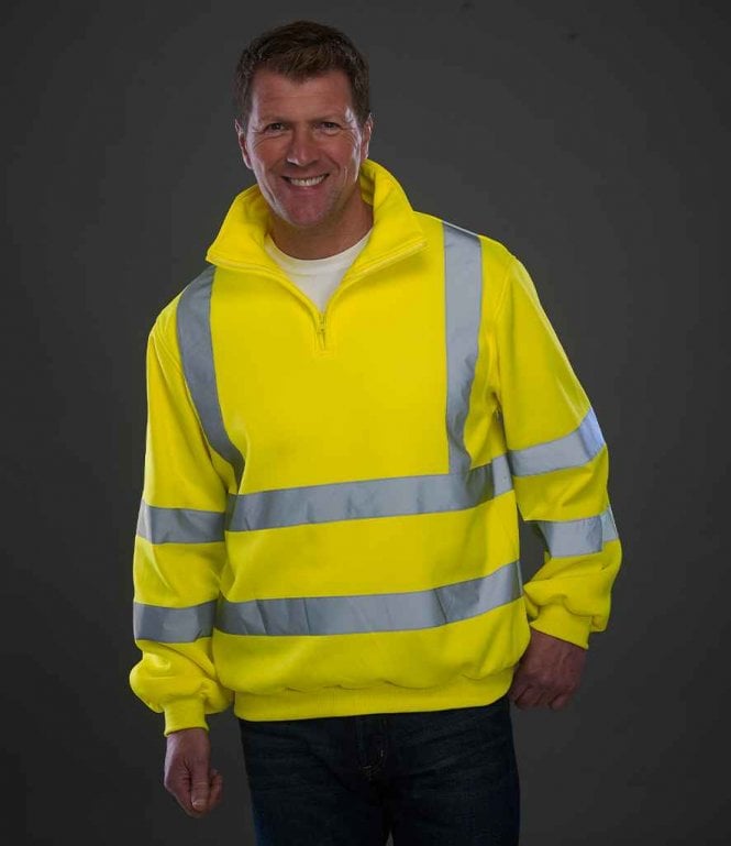 Yoko  Hi-Vis Zip Neck Sweatshirt